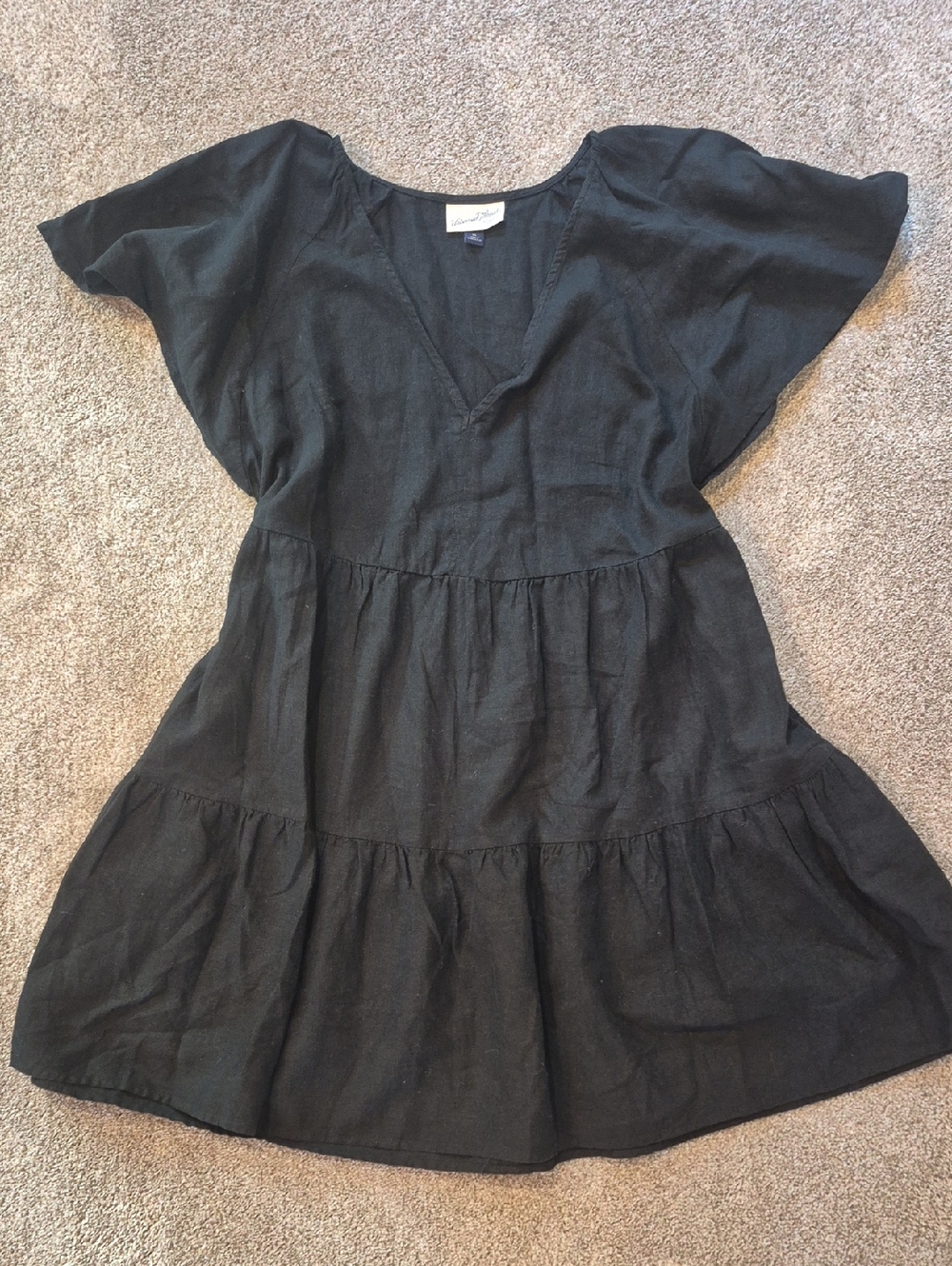 Universal Thread Black Tiered V-Neck Girls Dress